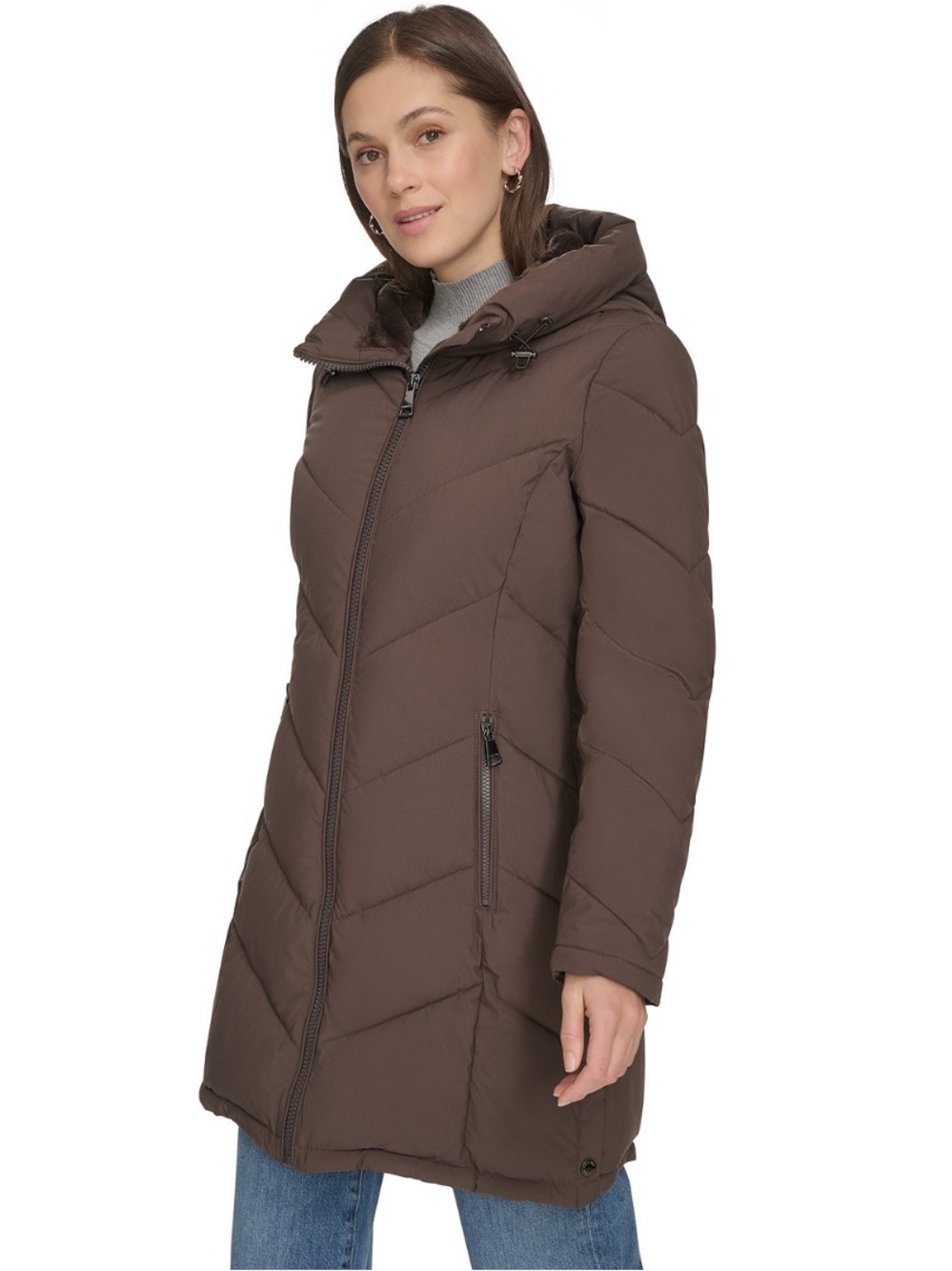 Calvin Klein Women's Hooded Puffer Coat-NWT